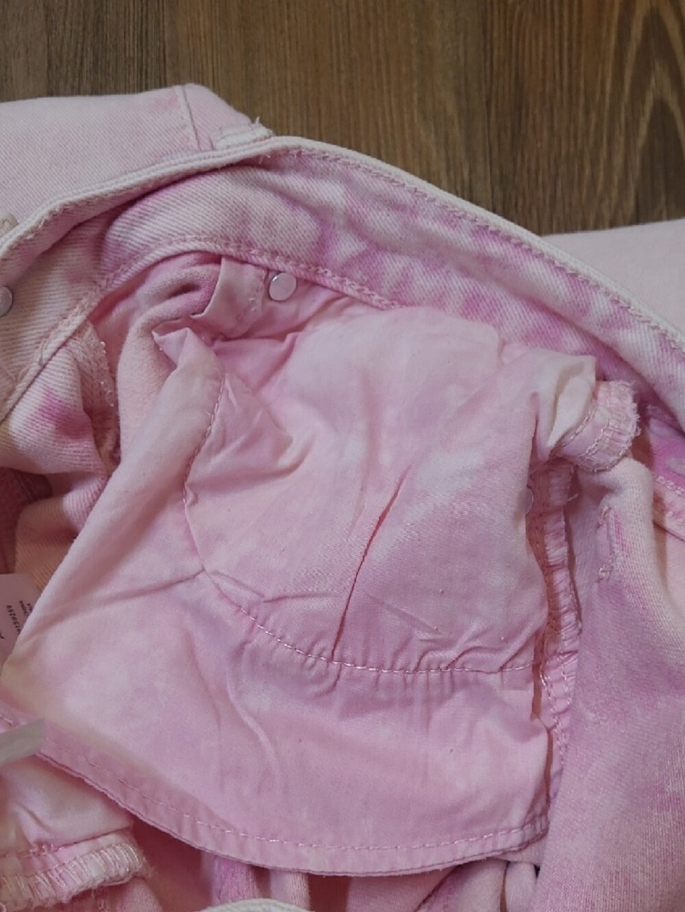 High-Rise Pink Wide-Leg Jeans with Frayed Hem - Picture 14 of 16